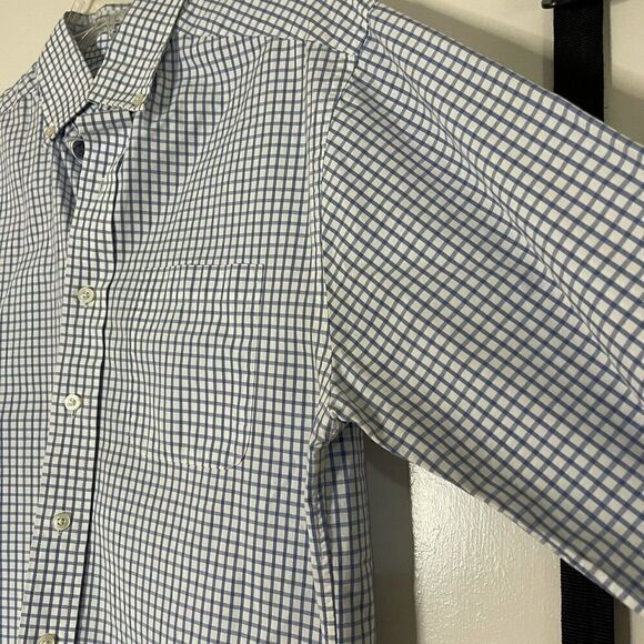 Vineyard Vines classic fit murray cotton button down shirt blue square SMALL - Picture 5 of 6